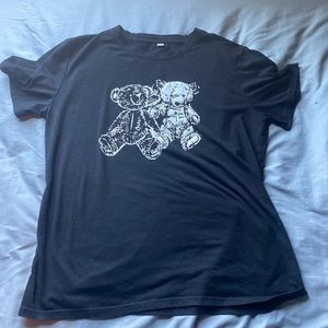 Black shirt with teddy bear design